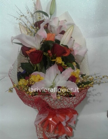 Mazzo di lilium colore rosa